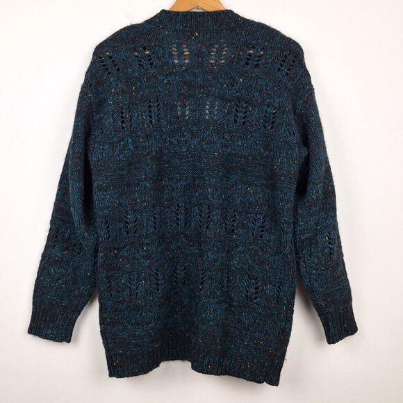 Vintage Mohair Tony Lambert Oversized Cardigan, Size L. Green Blue Color Specs - Picture 3 of 10